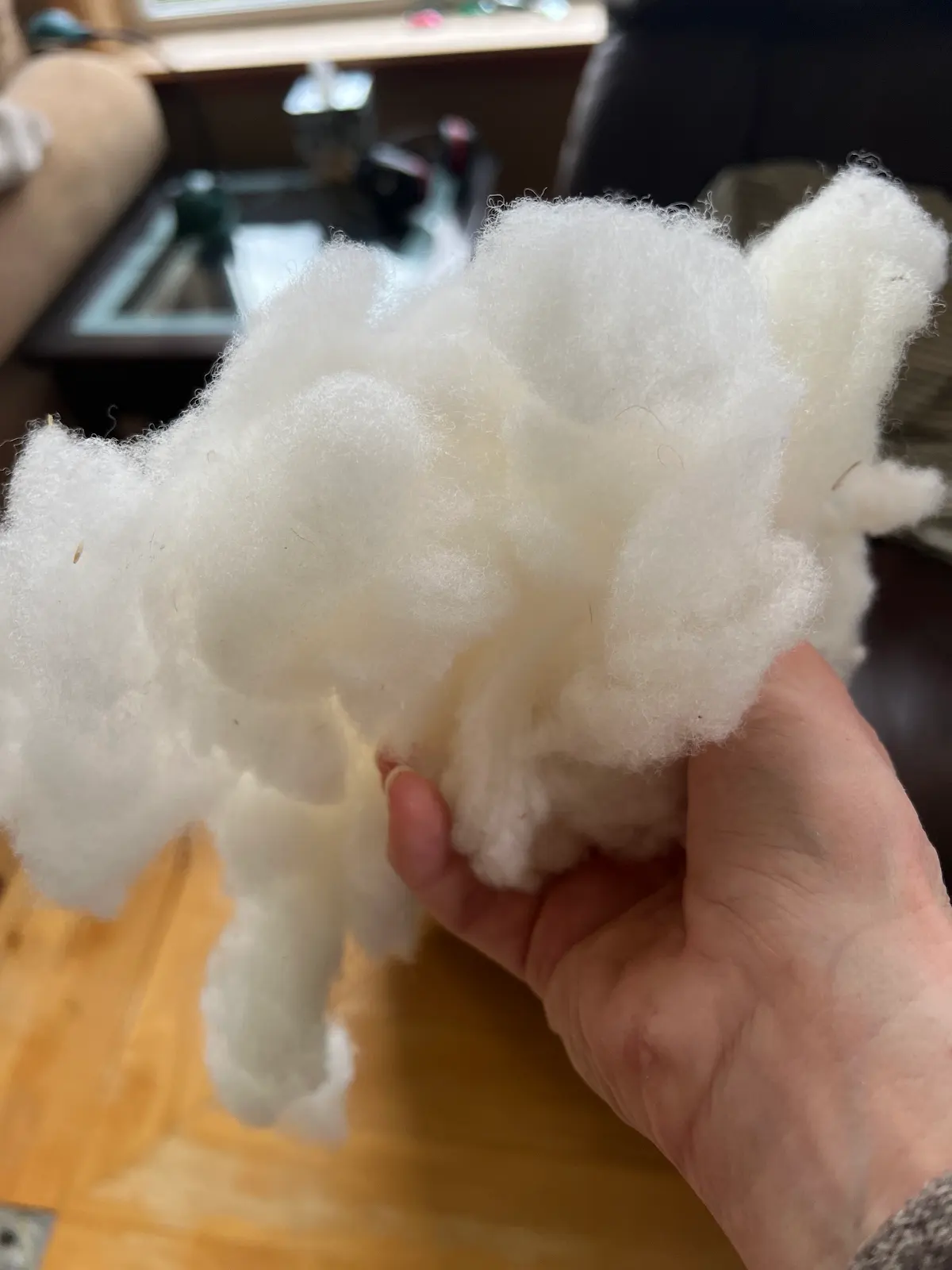 piece of white fleece